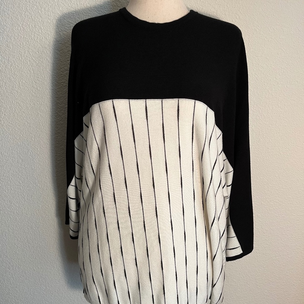 Persona by Marina Rinaldi Italian black and white sweater